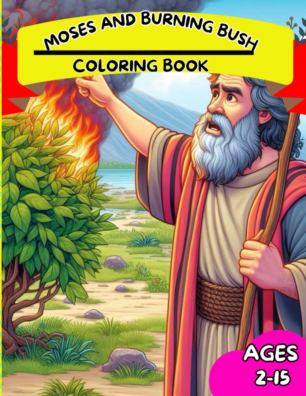 Moses and the burning bush coloring book