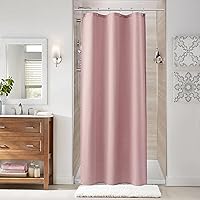 Vista 130 de Naturoom cortina de ducha de 36 pulgadas - cortina de ducha estrecha para espacio pequeño, de medio tamaño, de lino verde ultra gruesa, juego