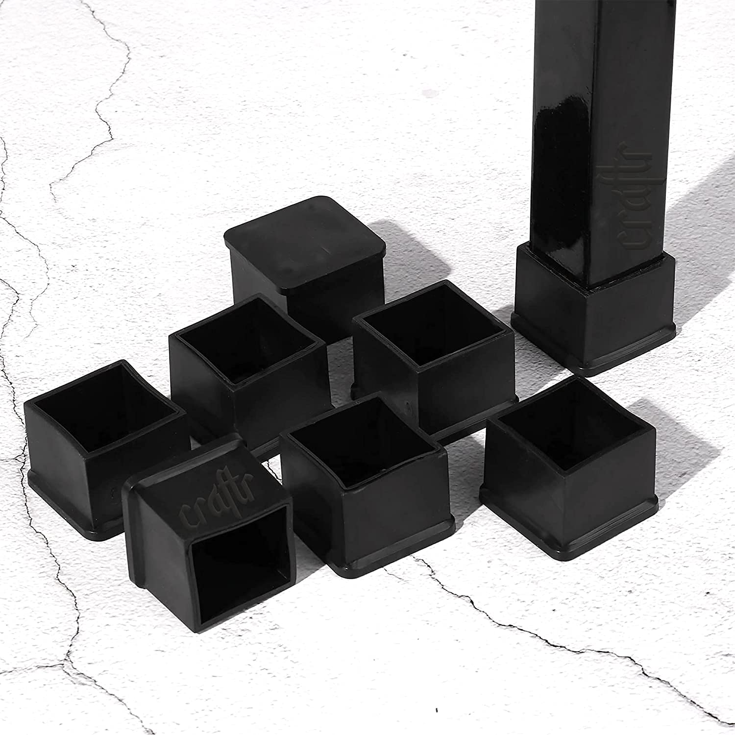 Craftr Chair/Table Leg Feet Cap - Square| 20 mm x 20 mm - 0.75 inch x 0.75 inch | PVC Rubber | Black | Floor Protector & Furniture Cover | Pack of (30) (B09F9WXB8P) Amazon Price History, Amazon Price Tracker