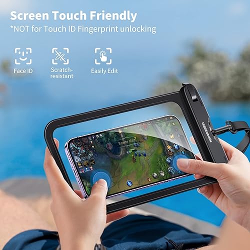 Miniatura 6 de UNBREAKcable Funda impermeable grande para teléfono, paquete de 2 fundas impermeables IPX8 para iPhone 16, 15, 14, 13, 12, 11 Pro Max, Samsung S25,
