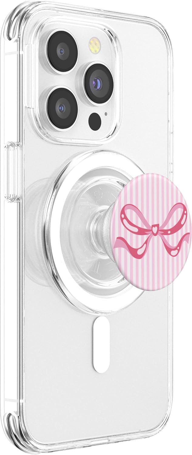 PopSockets Bow Phone Grip - Bow Wallpaper Pink PopSockets PopGrip for MagSafe
