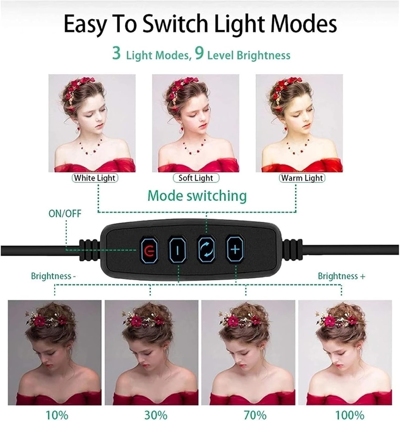 Lampa pierścieniowa do napełniania wideo na żywo 26 cm oświetlenie fotograficzne światło pierścieniowe do telefonu stojak zdjęcia LED selfie Bluetooth