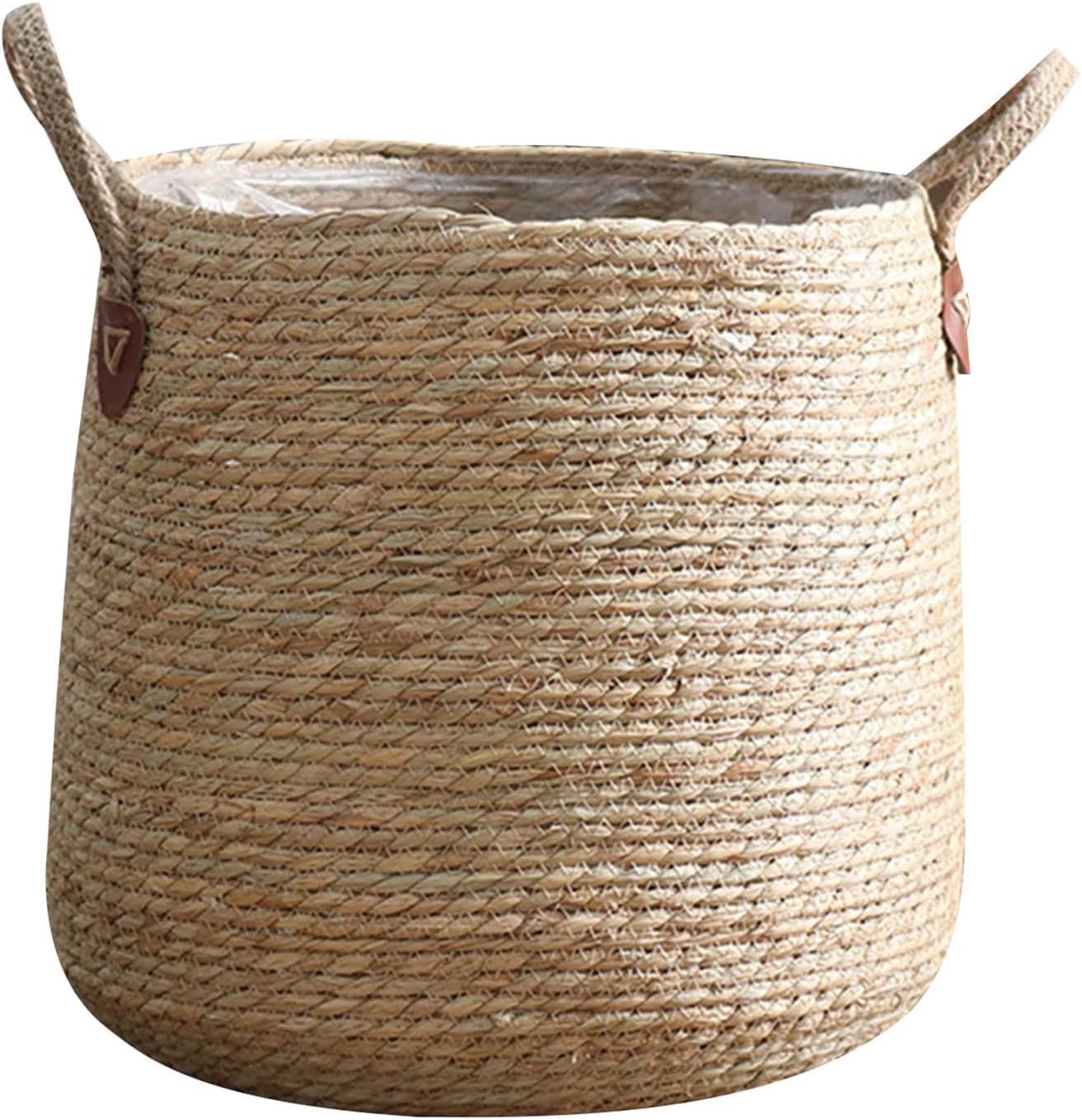 Pots de plantes herbe tissé panier de fleurs rond pour organisateur