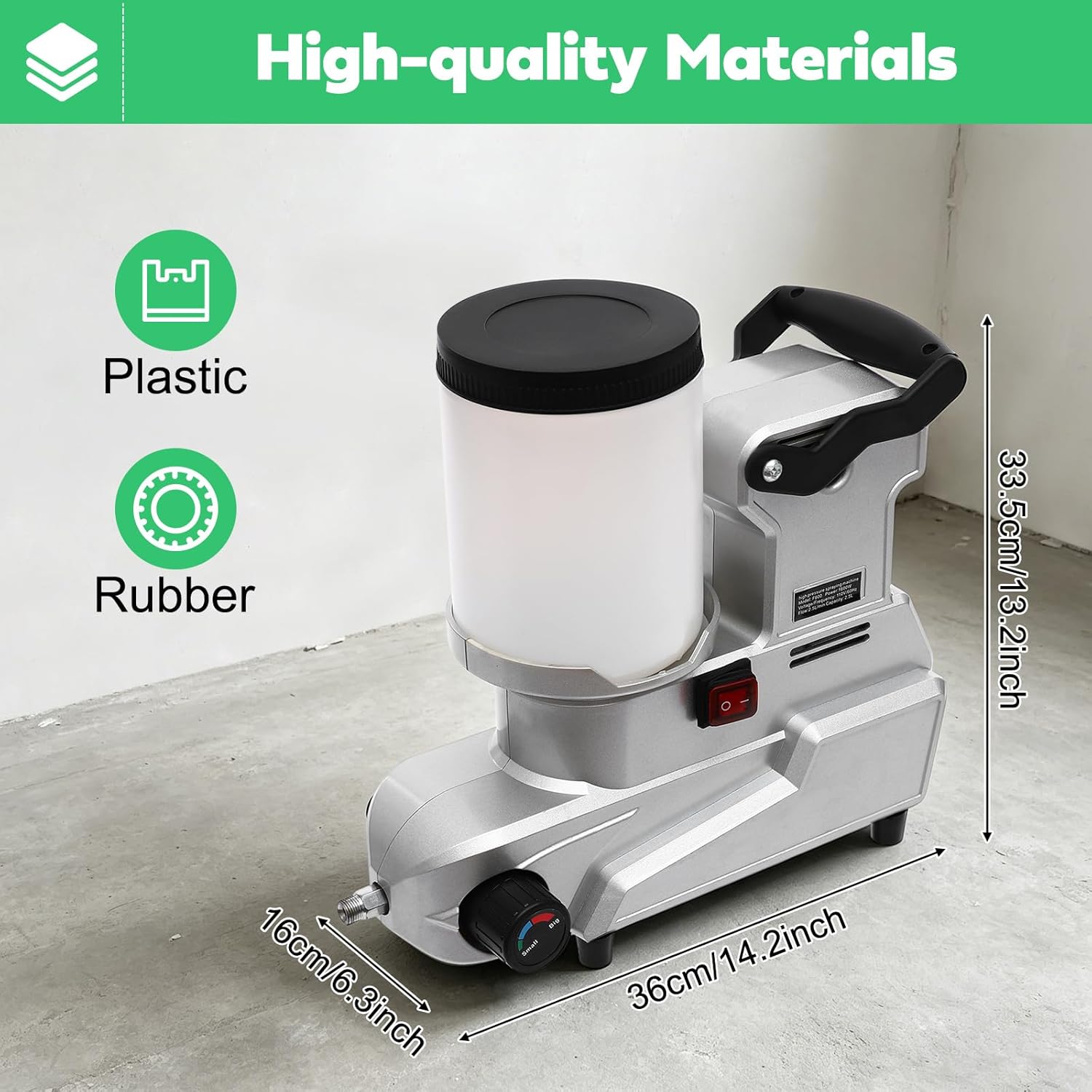1600W High Pressure Airless Paint Sprayer, 84.54Oz/Min 0-850RPM Industrial Electric Airless Sprayer, Professional Handheld Painting Sprayers for Home Interior, Exterior Furniture, Fences
