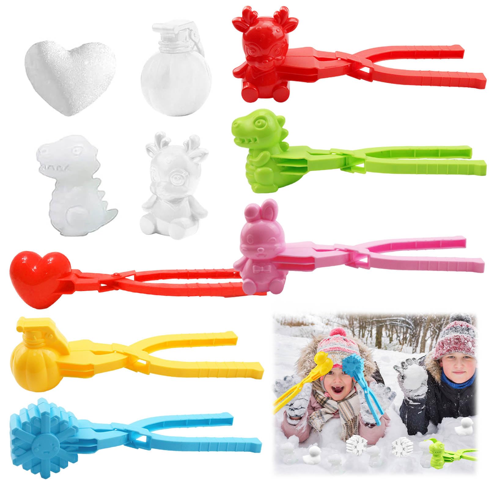 Molde de bolas de nieve 6 pinzas clip para nieve juguetes niños peleas