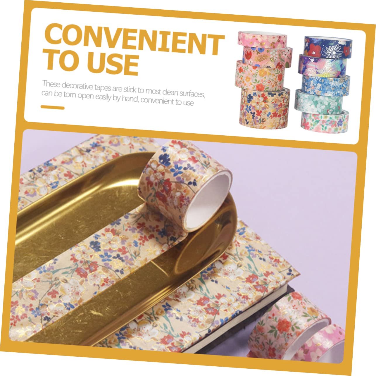 Artibetter 3 Sätze Diy Washi Tape Mit Frischen Blumenmustern Dekorative Klebebänder Für Scrapbooking Journaling Und Bastelprojekte Handgefertigte Designs Für Gestaltung 9 Rollen * 3
