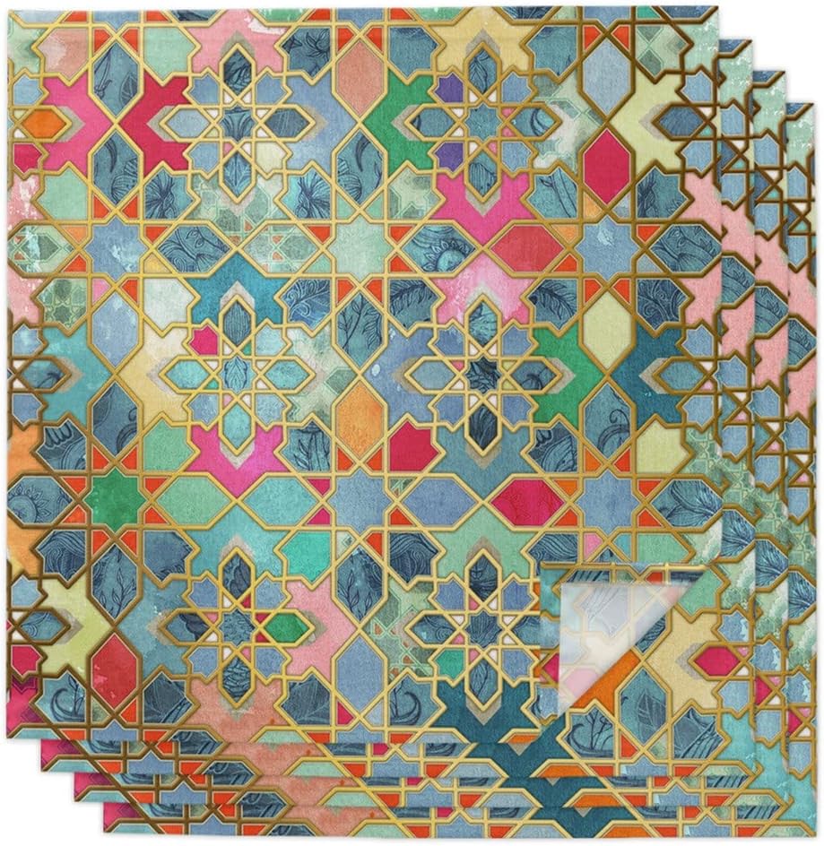 Colorful Table Napkins Cloth Set Handkerchief Wedding Party Placemat Banquet Tea