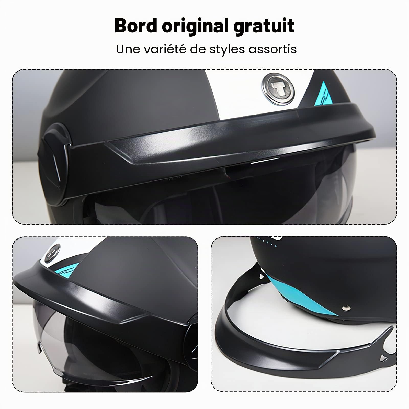 Casque De Moto, ECE 22.06 Certifié Casque Semi-Ouvert Casque Jet Casque Moto Et Scooter Femme Adulte Anti Scratch Visiere