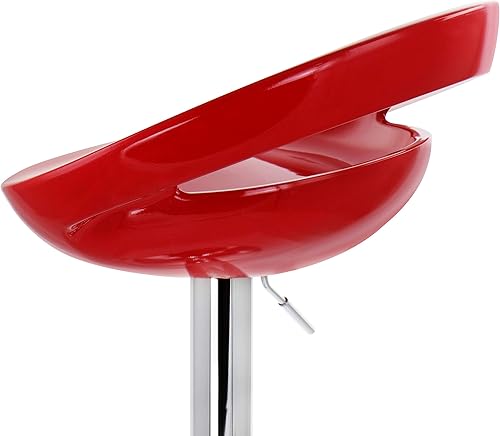 Miniatura 9 de Elama Moderno taburete de bar ajustable retro de 2 piezas con base cromada