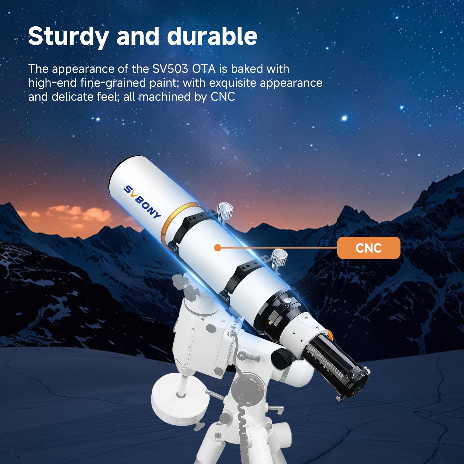 Svbony SV503 ED Telescopio, Rifrattore Acromatico 102F7, Extra Bassa Dispersione, Focheggiatore RAP a Doppia Velocità, Telescopio OTA per Astrofotografia e Visuale(102mm)