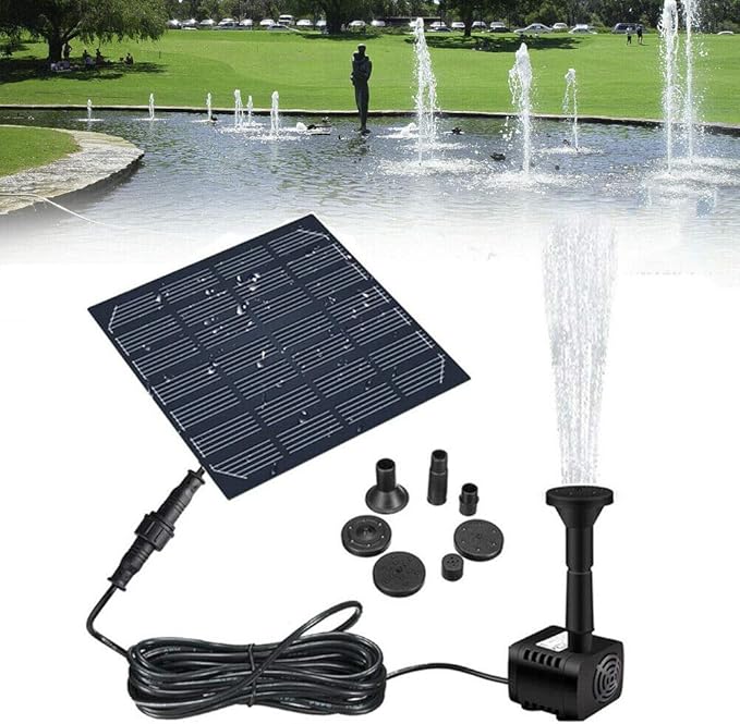Image Flushzing Solar Powered Water Fountain Pool Pond Water Sprinkler Sprayer with Water Pump & 3 Spray Heads Image Flushzing Solar Powered Water Fountain Pool Pond Water Sprinkler Sprayer with Water Pump & 3 Spray Heads