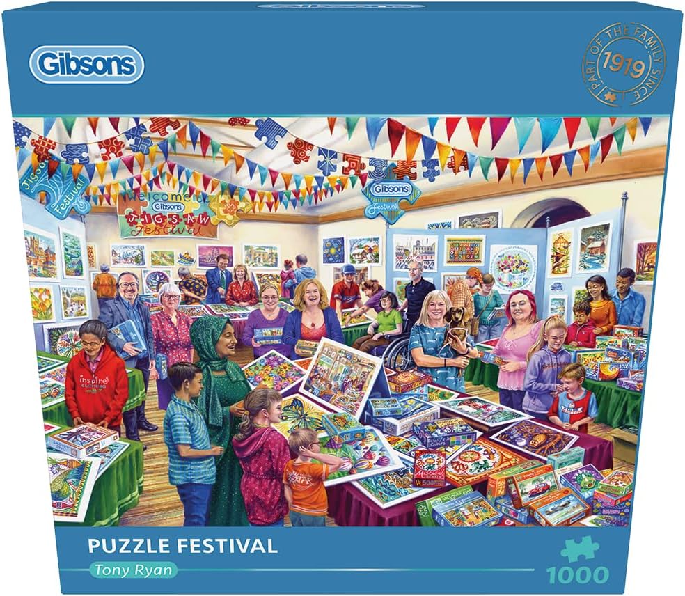 Gibsons Games Puzzle Festival 1000 Piece Jigsaw Puzzle – Fun Community Celebration – Sustainable Puzzle for Adults & Teens – Premium 100% Recycled Board