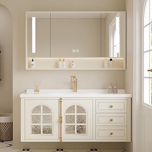 Floating Bathroom Vanity with Sink, Modern Wall Mounted Bathroom Vanities,