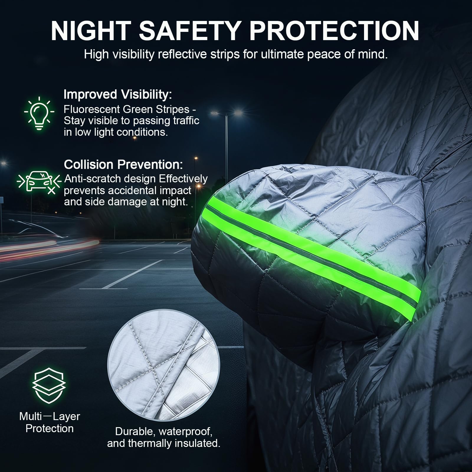 Funda Coche Antigranizo para Seat Ateca (2016-2026) Espesado de 7 Capas, Forro Suave, Transpirable, Antiviento, Impermeable, Tejido Oxford, Anti-UV, 4 Estaciones