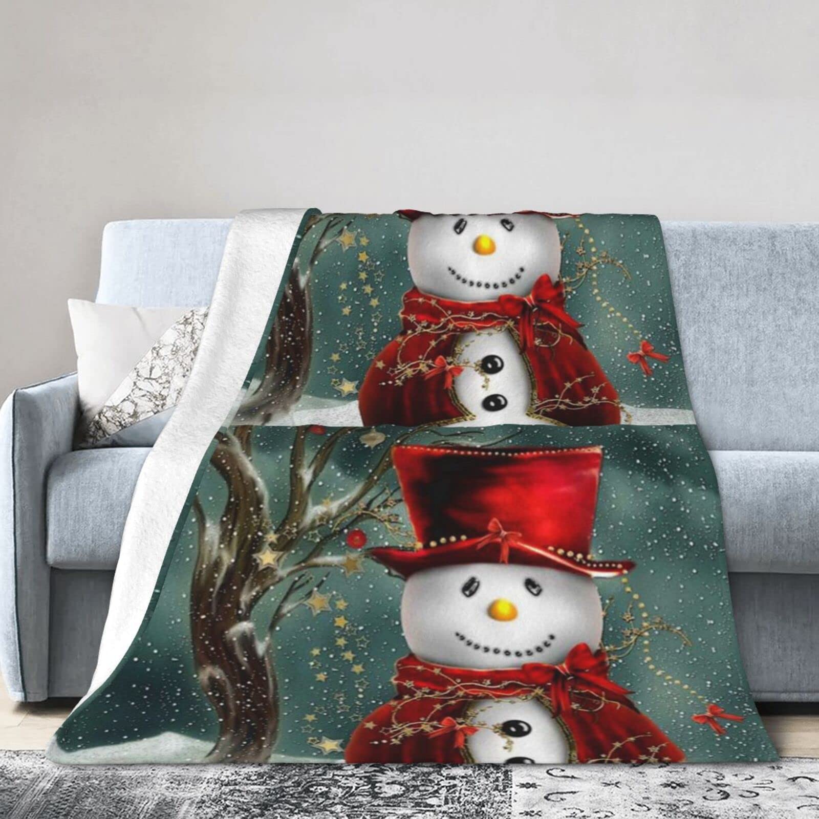 Couverture de Noël en flanelle de salon plaid lit toutes saisons