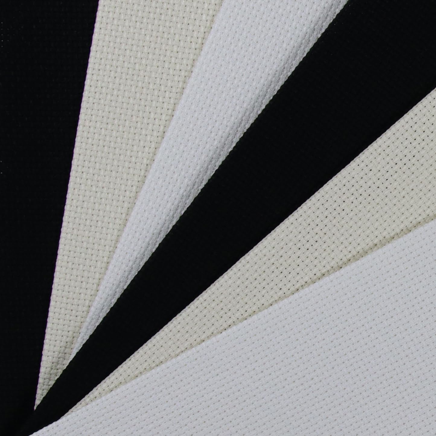 KCS 4/6 pc of 12" x 18"(30cmx45cm) 16CT Counted Cotton Aida Cloth Cross Stitch Fabric (6 pc, White+Cream+Black) โ image 1