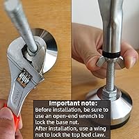 Vista 6 de 4 patas de soporte de listones para marco de cama, patas de soporte de cama de acero, pies de soporte de altura ajustable de alta resistencia