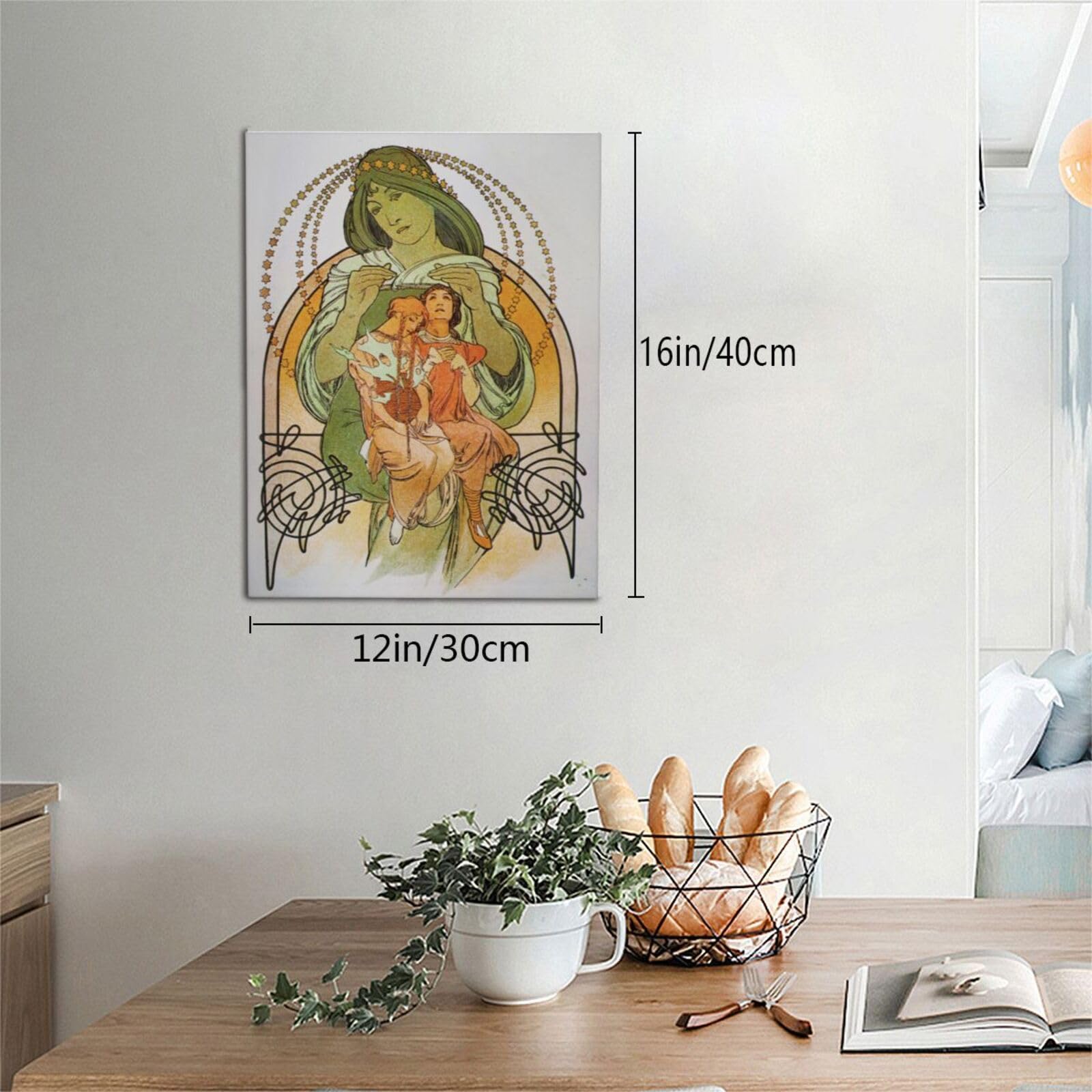 ミュシャ　アートパネル 素敵なアートパネル A4サイズ 四芸術-音楽 アルフォンス