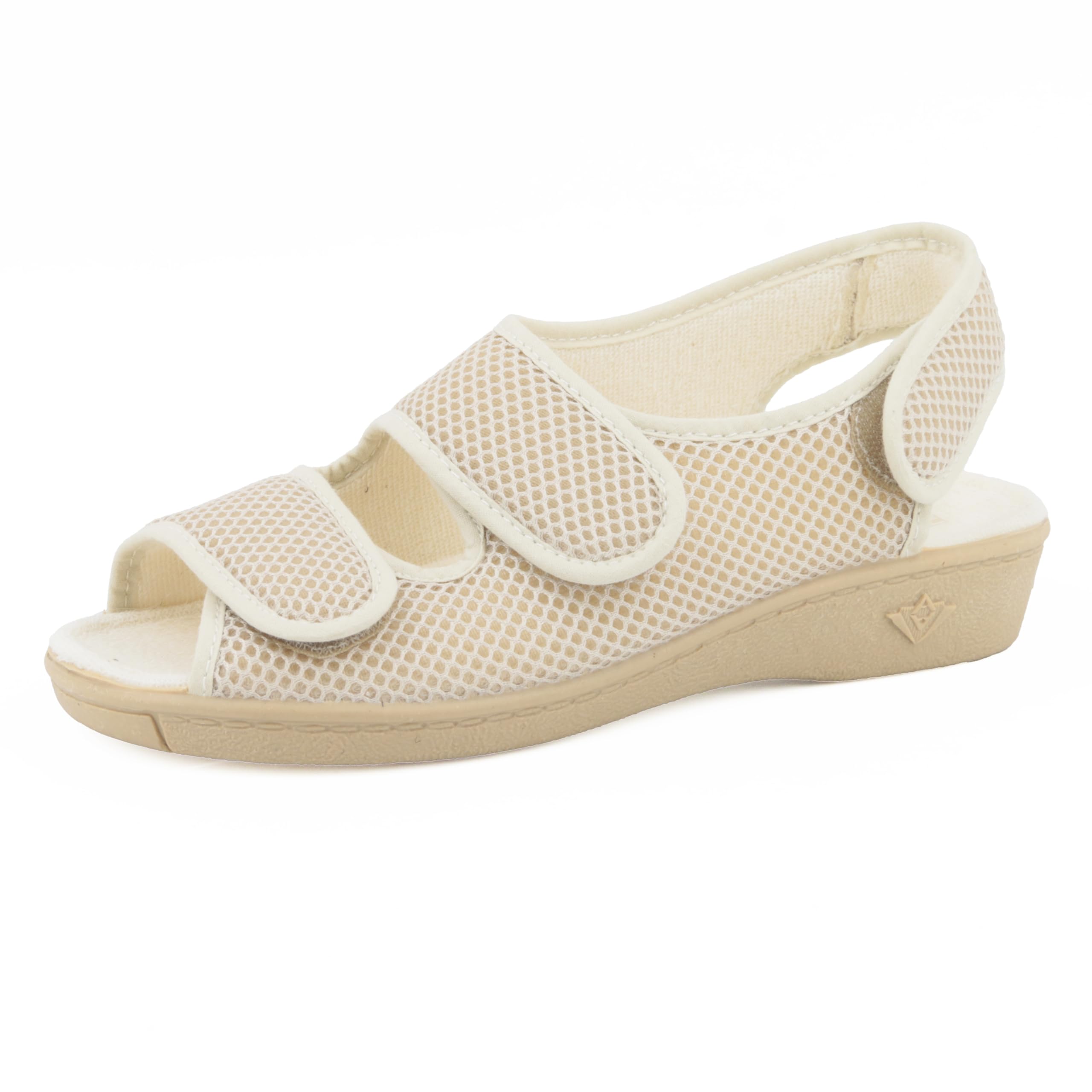 JOMIX Gesundheitsschuhe Damen Orthopädische Hauschuhe Diabetiker Schuhe Weiche Keilabsatz Hallux Valgus Schuhe mit Klettverschluss Sandalen Rutschfeste