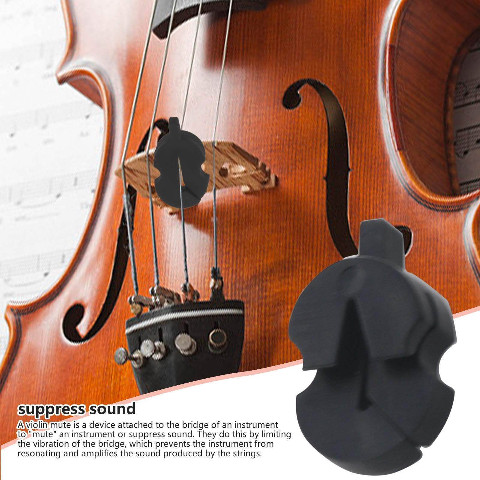 Violino Muto,Sordina per violino - Sordina per pratica di violino in gomma, sordina stile tourte stile artiglio per pratica personale di musica da camera