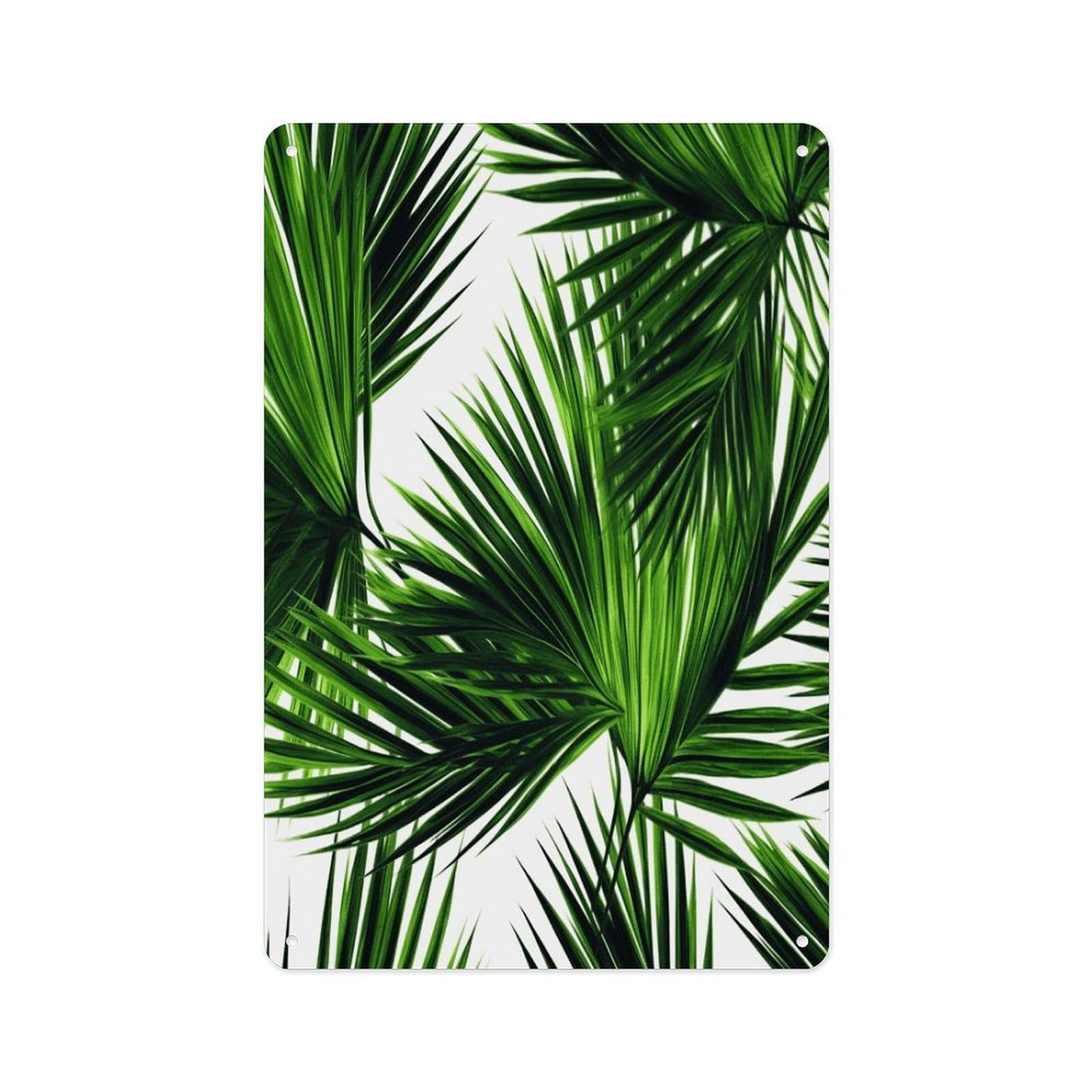 Fekiloot Style Palm Tree Green Leaves Wall Decor Metal Signs Tin Signs Poster