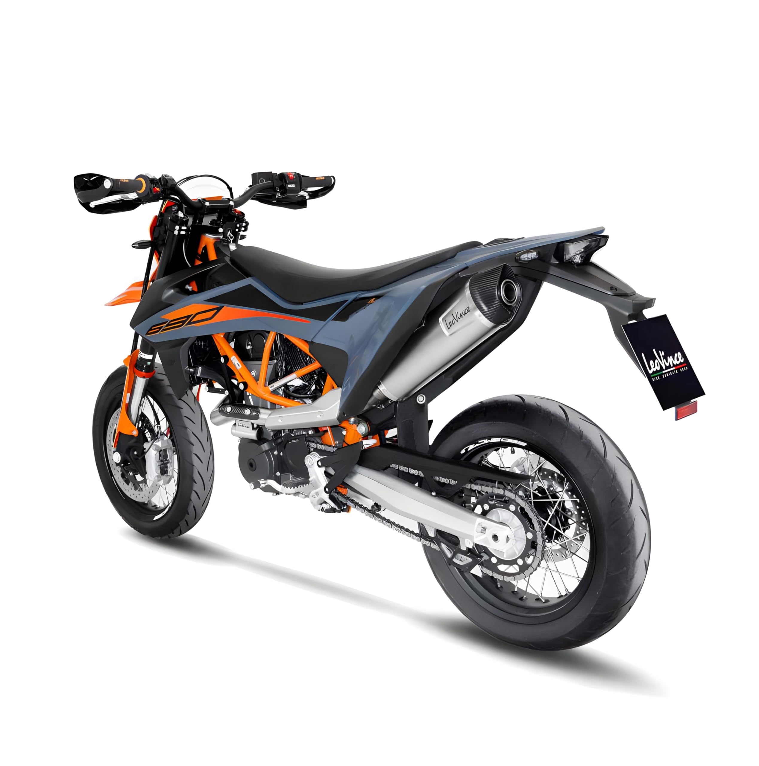 Auspuffanlage komplett LV ONE EVO mit Katalysator & Zulassung, Edelstahl, Carbon Kappe & Hitzeschild kompatibel mit Gas Gas ES/SM 700 2022-2024 / KTM Enduro R/SMC R 690 2019-2024