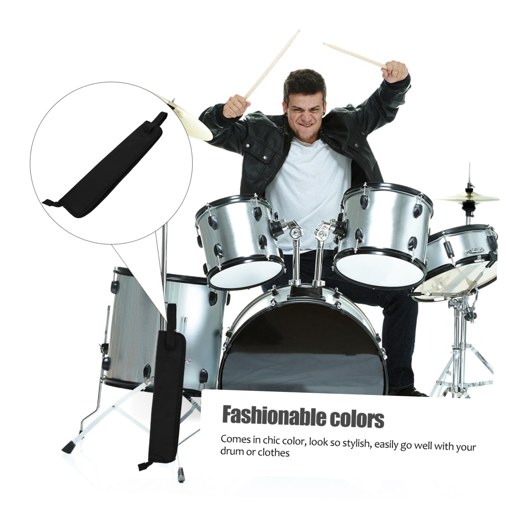 ULDIGI Thickened Drum Stick Bag 600d Oxford Drum Stick Pouch Portable Drumstick Holder for Lovers