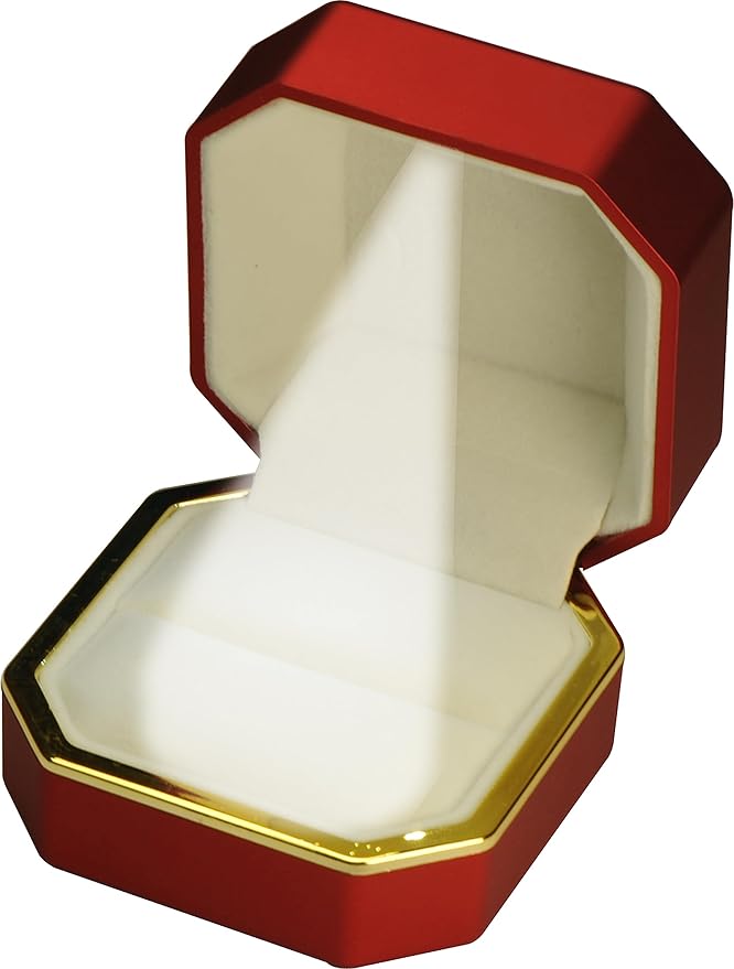 Estuche Joyero Octagonal LED Rojo con Luz Anillos miniatura 8