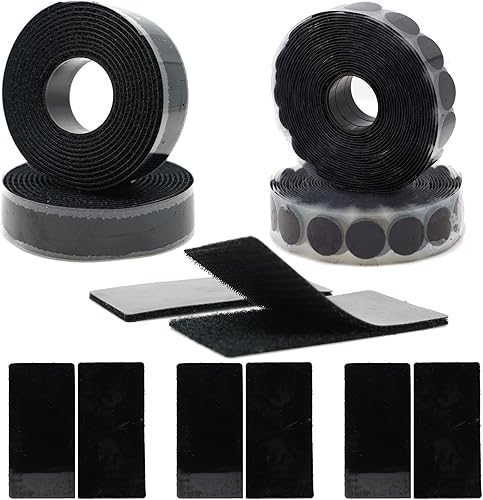 ECOHomes Rollo de cinta de velcro + 8 tiras con adhesivo + 220 puntos autoadhesivos juego de gran valor Cinta entrelazada de tela para coser,