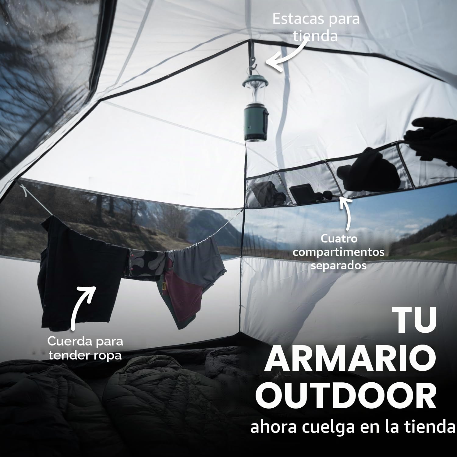 Tienda de campaña para 2 y 4 personas, doble pared, con protección contra mosquitos, montaje rápido, impermeable, resistente al viento y transpirable, ligera, plegable, incluye bolsa de