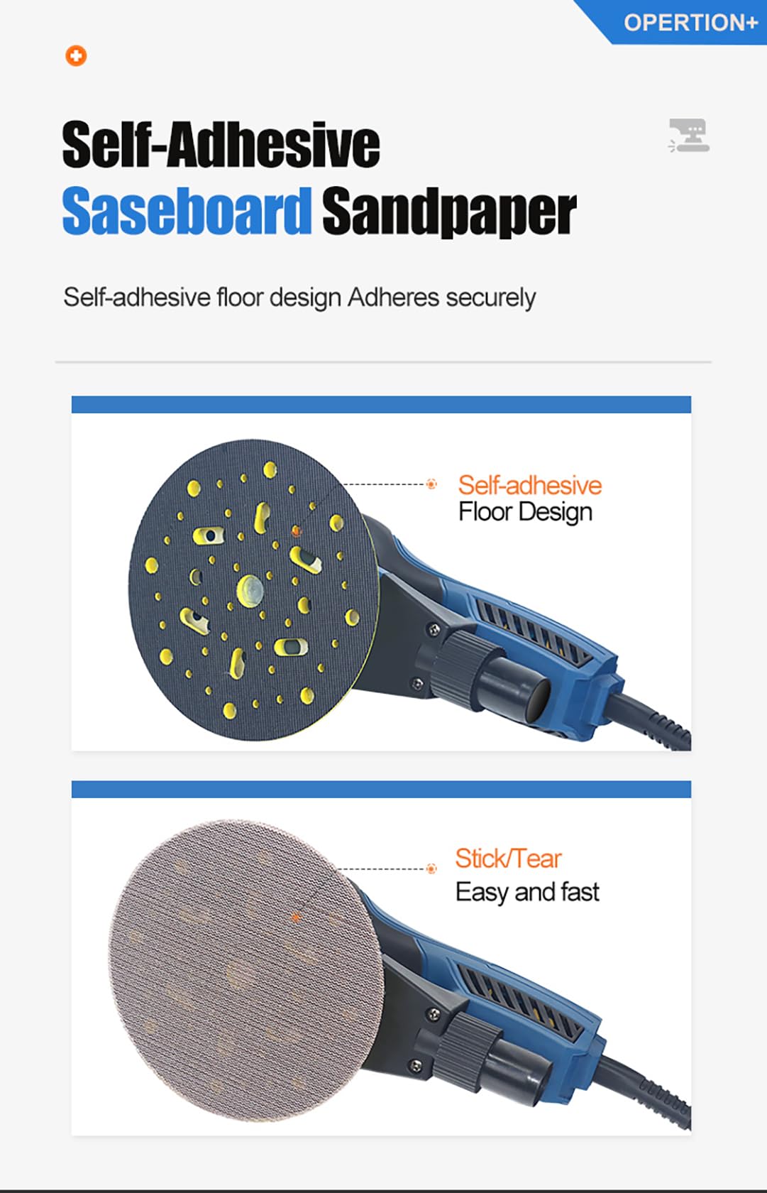 Ponceuse Excentrique Électrique 150mm (360W, Orbitale Ø5.0mm, 4000-10000tr/min, 7 Vitesses) - Faibles Vibrations avec Aspiration - Pour Bois, Métal et Carrosserie