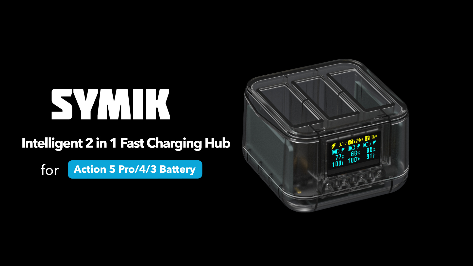 Amazon.com: SYMIK Battery Charger for DJI Osmo 360 / Action 6/5 