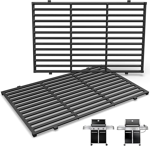 Miniatura 9 de QuliMetal Rejillas de parrilla de 19.5 pulgadas para Weber Genesis 300 Series, Genesis E310, E320, E330, S310, S320, S330, Reemplazo para Weber