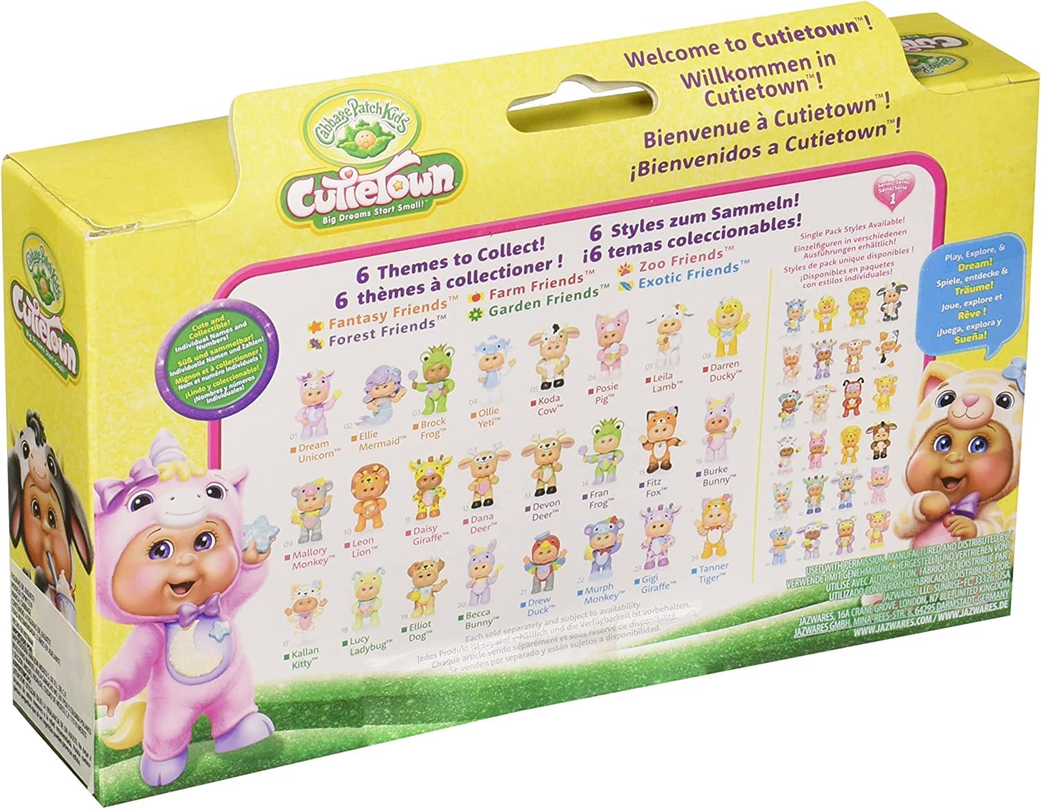 Cabbage Patch Kids Cutietown Figuras de 7 cm 4 Figure Pack Exotic