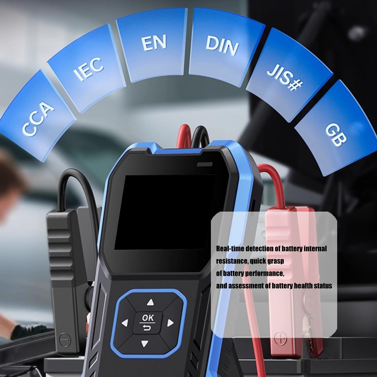Testeur de charge de batterie automobile multiple avec affichage de 6,1 cm en temps réel pour voiture, camion, moto, outil d'analyse de batterie automobile