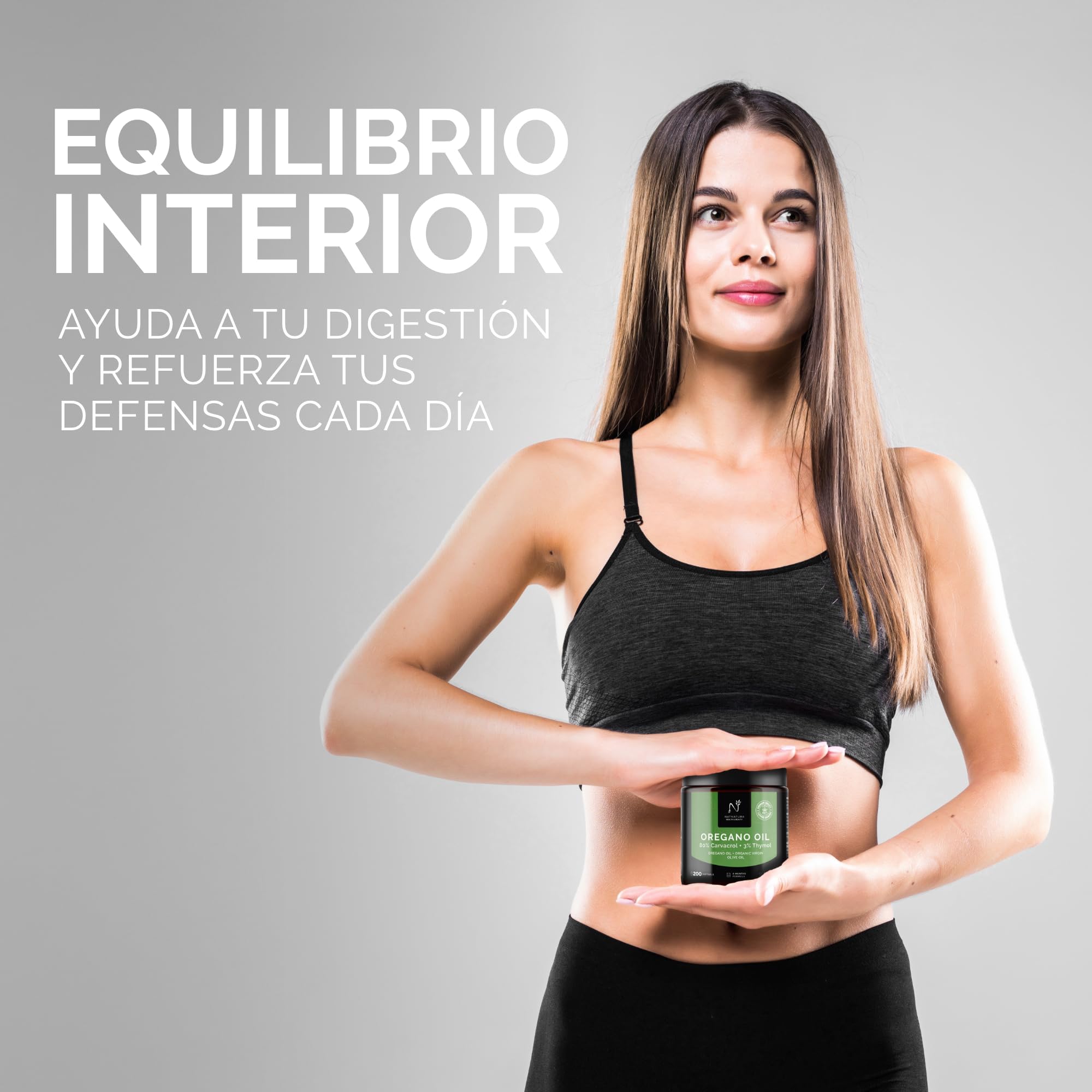 Aceite de Orégano 80% + 3% Timol | Con Aceite de Oliva Virgen Ecológico | Bienestar y Defensa Natural | 200 cápsulas | 6 Meses Fórmula | NATNATURA