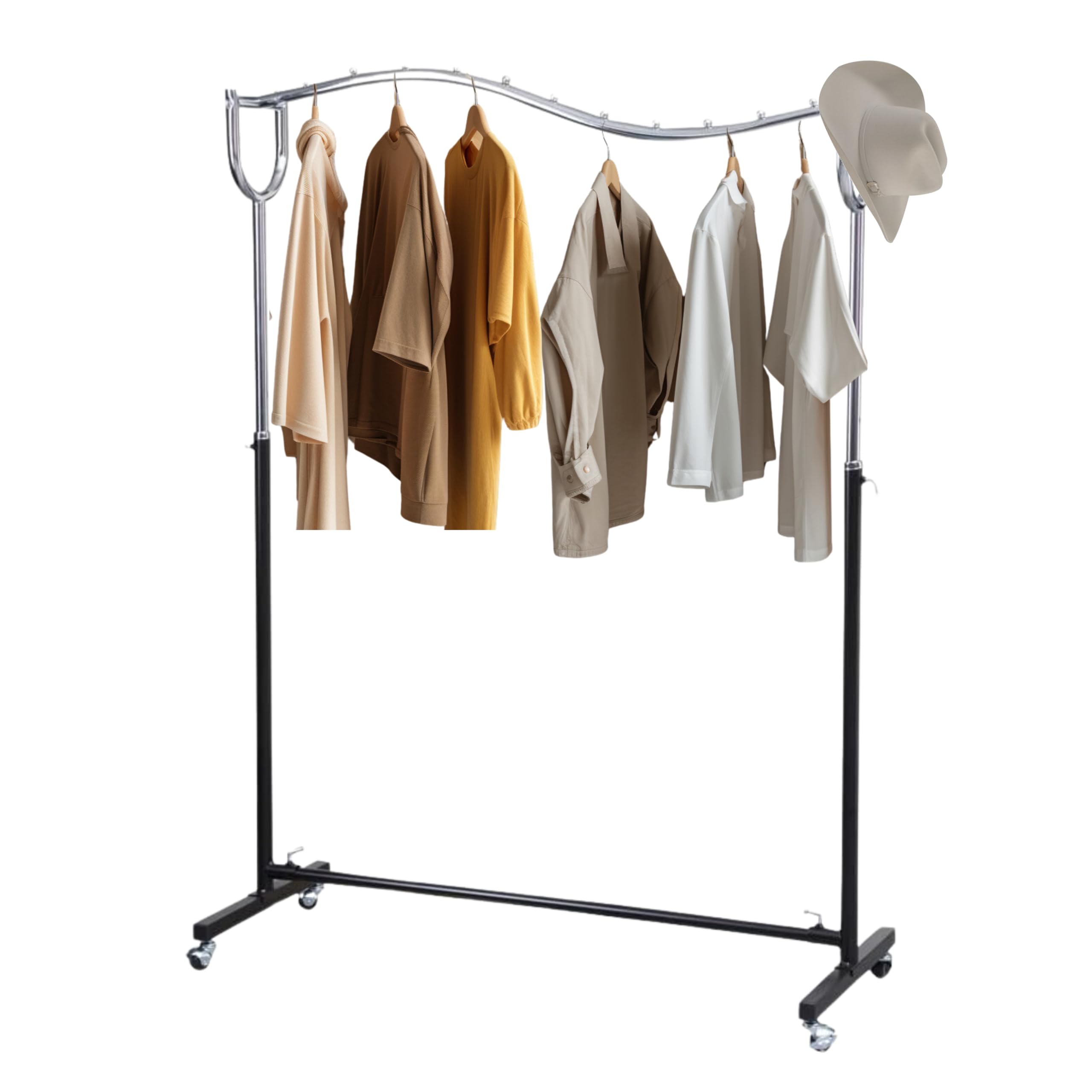 Sponsored Ad – WT-EASYCARE Hanger Stand | Free Standing Rack for Suit, Blazer, Gown, Handbags, Umbrella | Storage Unit Metal Garment Rack Organizer (120L x 45W x 180H)