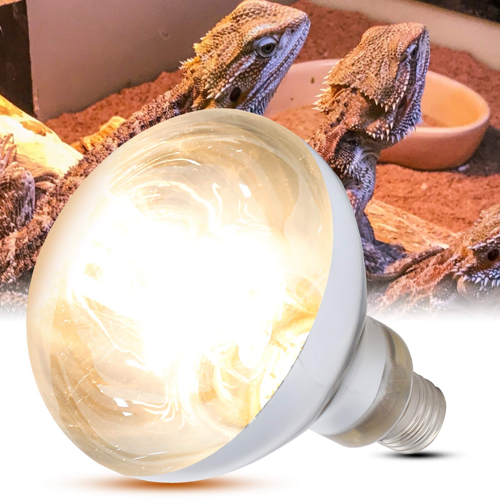 Rettile Lampadina Termica, E27 100 W Rettile UVA Lampada UVB Rettile Lampada a Luce Solare a Spettro Completo Lampadina a emettitore di Calore a Spettro Completo 220-240 V