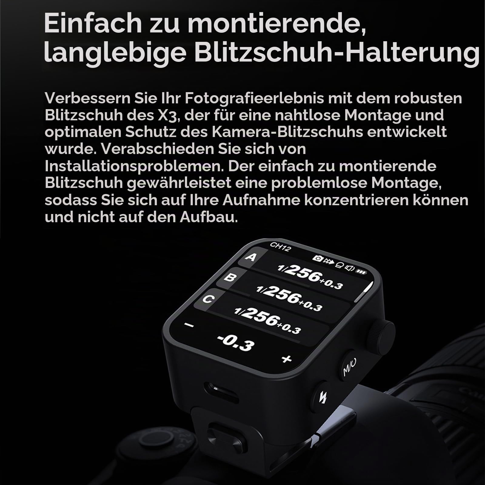 Godox X3F X3 F X3-F TTL kabelloser Blitzauslöser, Touchscreen-Blitzsender für Fuji-Kameras, integrierter Akku (GODOX X2T / Xpro / XProII Upgrade-Version)