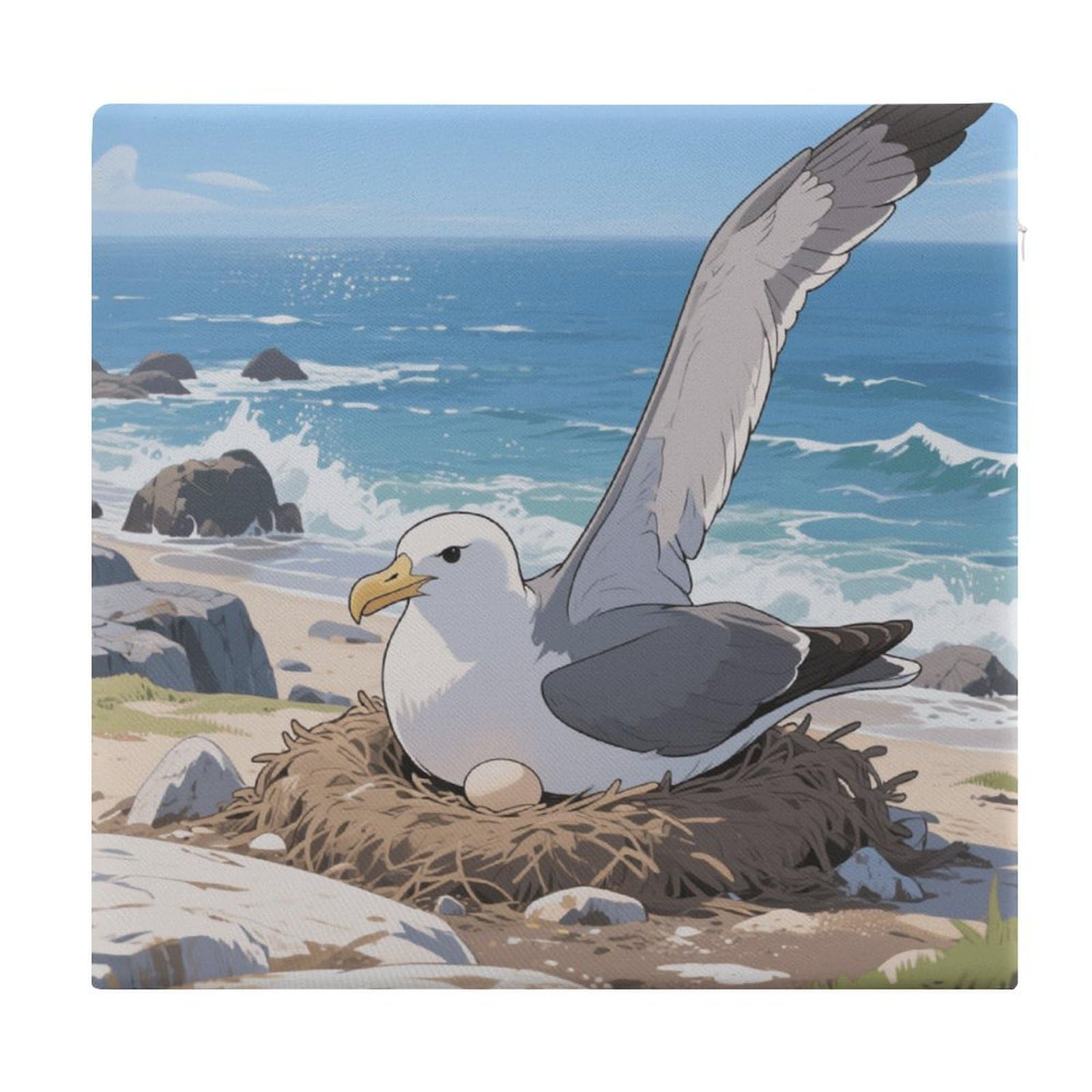 Cojín cuadrado para silla de exterior albatros en las islas asiento de patio 38x35x3 cm