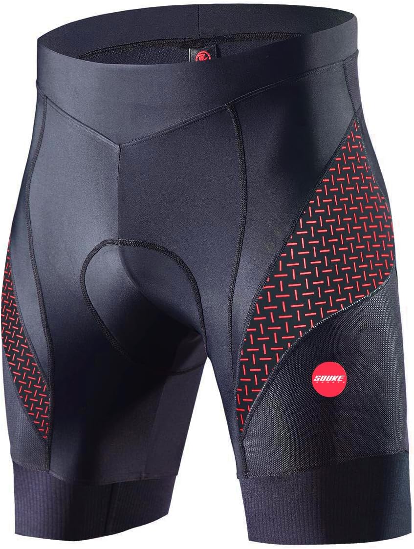 Souke Sports Men's Cycling Shorts Bicycle Bike Pants 4D High Density with Sponge Padded…