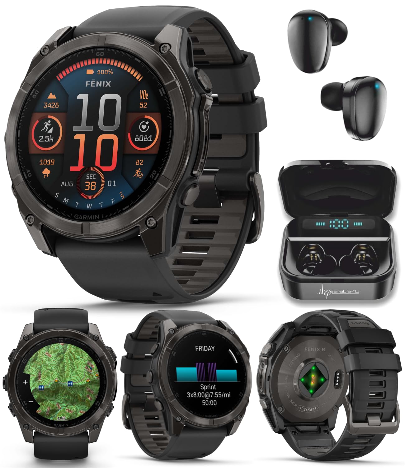 Wearable4ugarmin Fenix 51 Mm Amoled Multisport Gps Smartwatch
