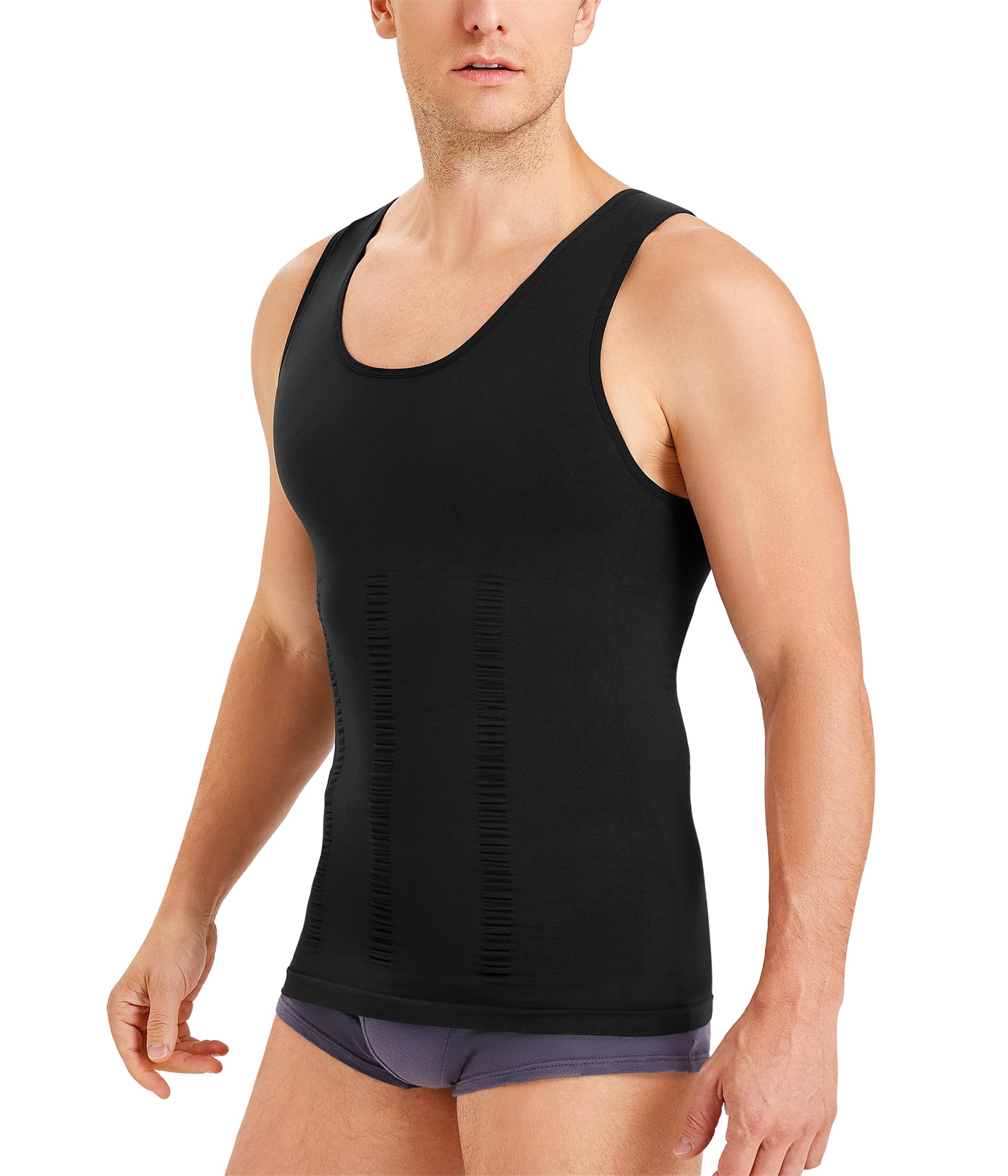 TAILONGCompression Shirt for Men Body Shaper Vest Sleeveless Slimming Undershirt Tummy Control Shapewear Tank Top