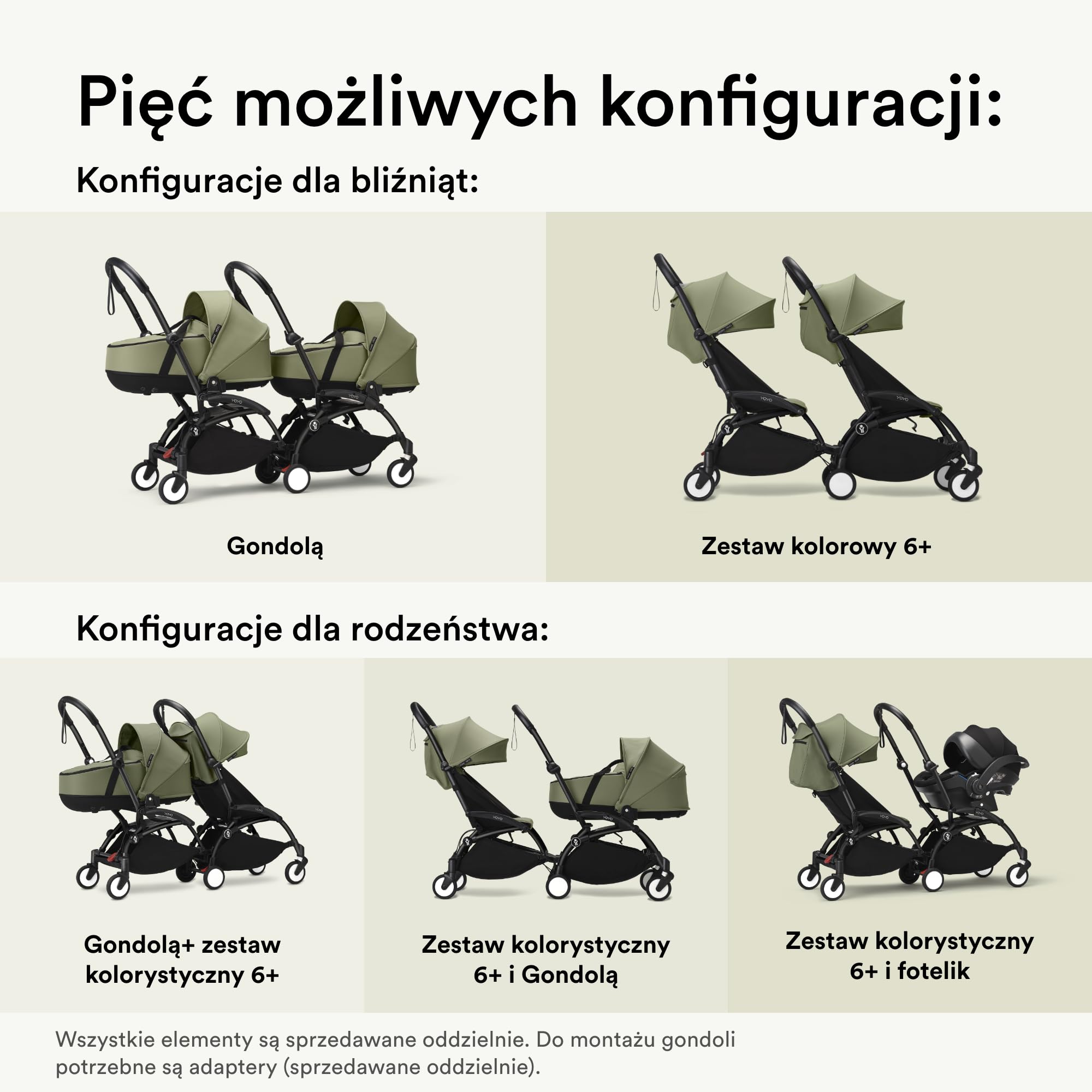 Stokke YOYO Connect, czarny - Zamień swoje YOYO w podwójny wózek - idealny dla bliźniaków lub dzieci z niewielkimi różnicami wiekowymi