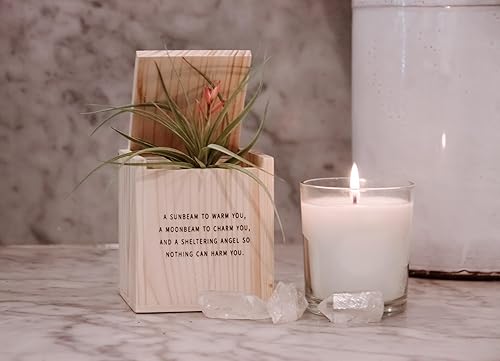 Miniatura 4 de Sugarboo Blessing Vela con caja de madera grabada (proverbio esquimal) aroma ámbar negro, mezcla de soja de 7.75 onzas, ideal para aromaterapia,