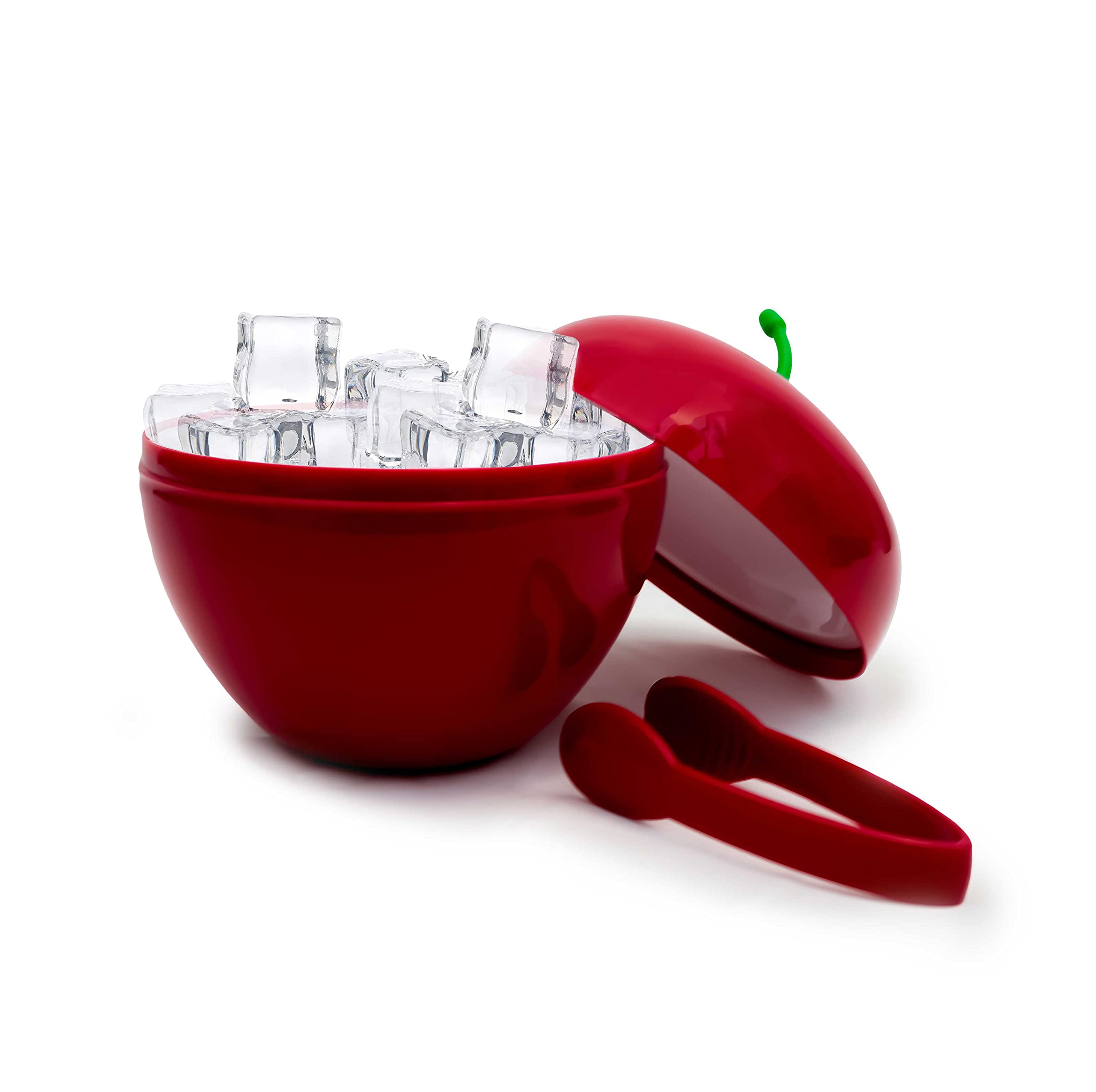 Cecoa • Cubo de Hielo Cereza • 750 ml • Doble Pared Hermética • con Tapa + Pinza • Cubo de Hielo de diseño de Frutas • Aperitivo, cócteles, mojitos, Fiestas, veladas • Compacto, Original, Isotérmico