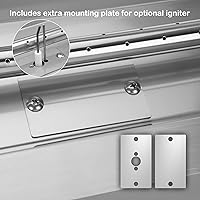 Vista 3 de Stanbroil Fogata rectangular de gas desplegable de 24 x 8 pulgadas con kit de encendido por chispa, 304 SS, versión de gas propano, 90,000 BTU máximo