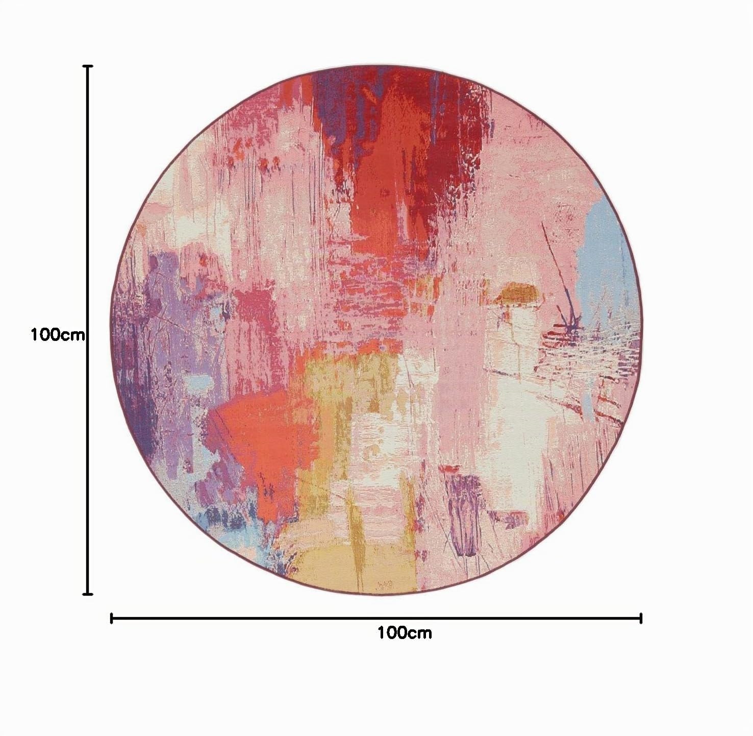 RugVista Anya Tapis intérieur et extérieur, Rond, Ø 100 cm, Multicolore