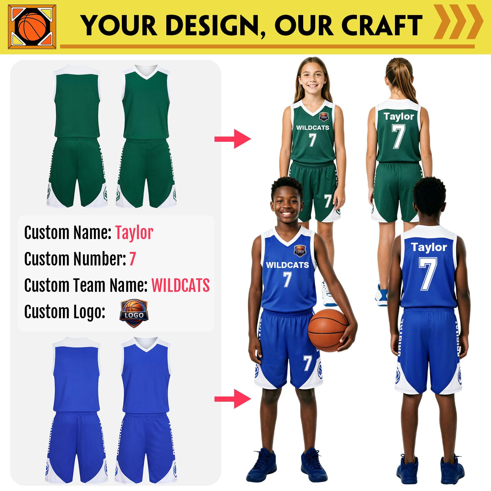 Personnalisé Maillot De Basket Enfant Homme Nom Numéro Débardeur et Ensemble Court Ensemble Basketball Enfant