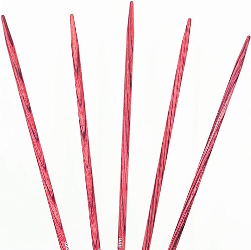 Miniatura 4 de Knitter's Pride Dreamz 200604 - Juego de 5 agujas de tejer de doble punta DPN de 5 pulgadas (5 unidades), paquete de 5 de 6 tamaños con 1 bolsa para